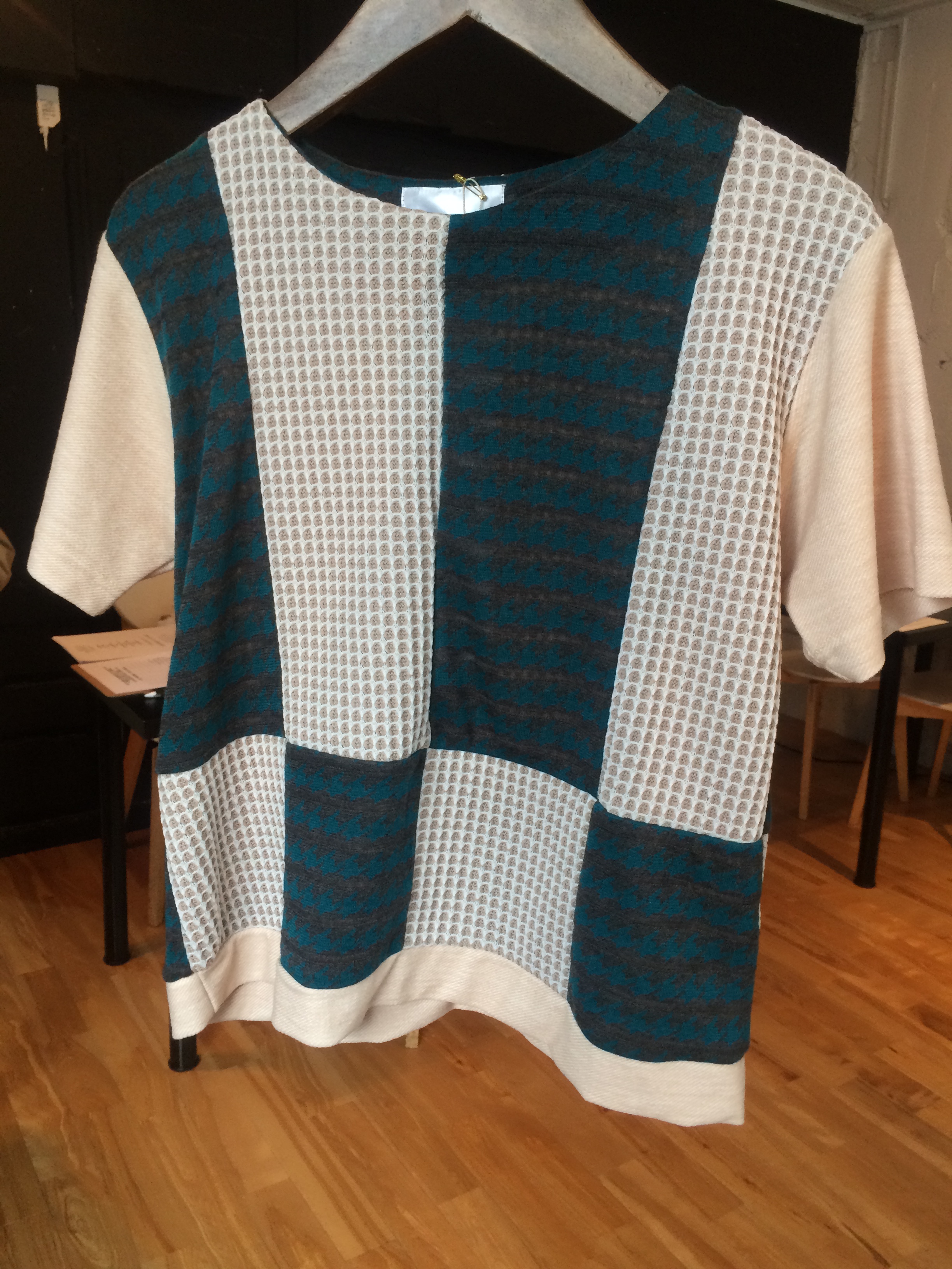 033-509 異素材ミックストップス ブルー 12,000＋税